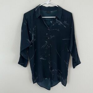 Nique 100% Silk Marble Button Down